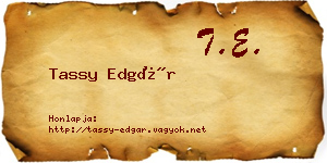Tassy Edgár névjegykártya